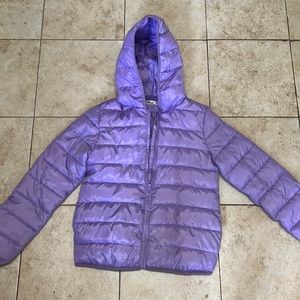 Purple puffer jacket